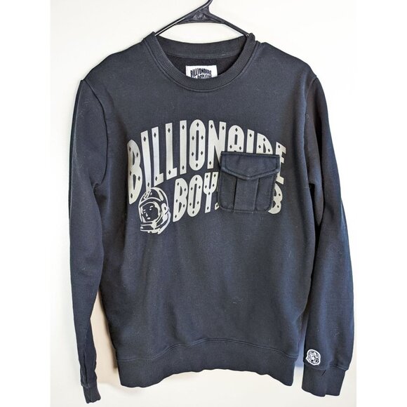 Billionaire Boys Club Pocket Crewneck Pullover Sweatshirt Small Black